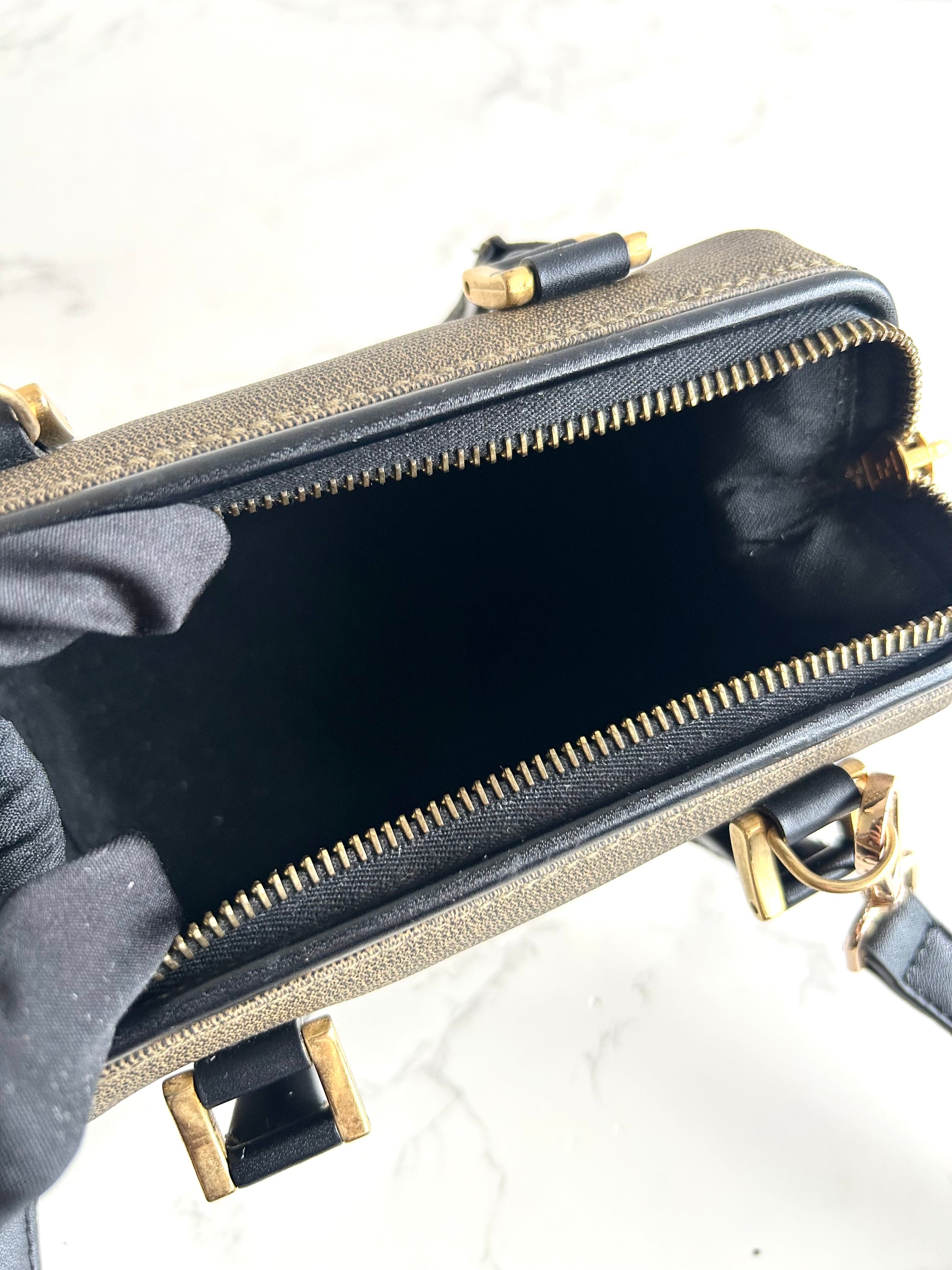 絕版中古包 Fendi 80-90s 迷你拼皮波士頓包 斜背包 側背包