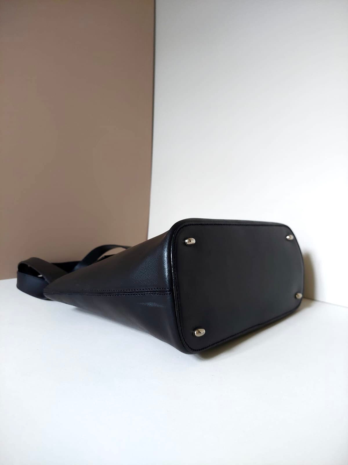 CELINE black silver swivel buckle leather tote bag/side bag/handbag