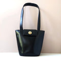 CELINE rare black and gold planet tote barrel bag / side backpack / handbag