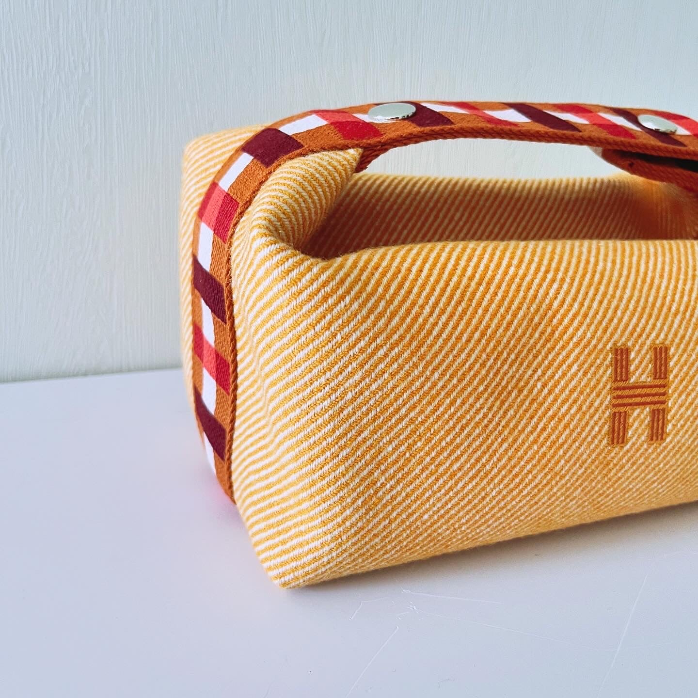 HERMES Brand New Bride-a-Brac au Carre case, small model 飯盒包細號 橙色絨面