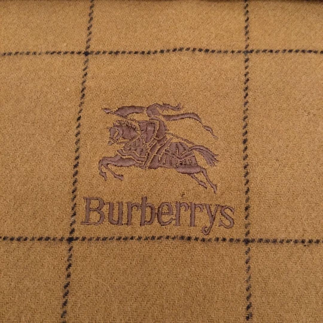 BURBERRYS 駝色幼格紋刺繡圍巾/頸巾· 新春禮品