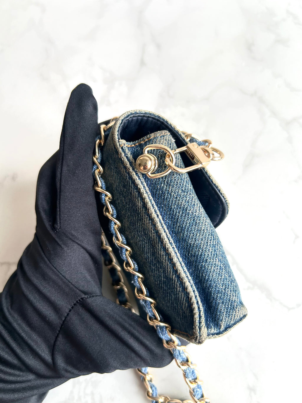 Chanel 牛仔布藍色斜背包 單肩包 側背包 中古包
