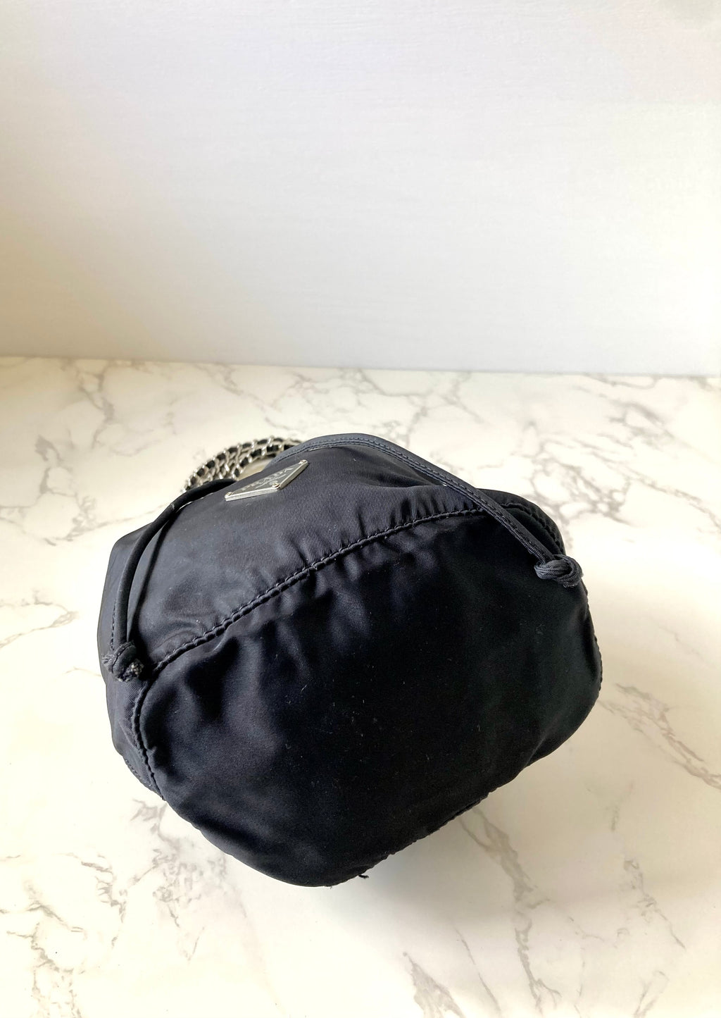 PRADA Black Mini Bucket Chain Crossbody Bag