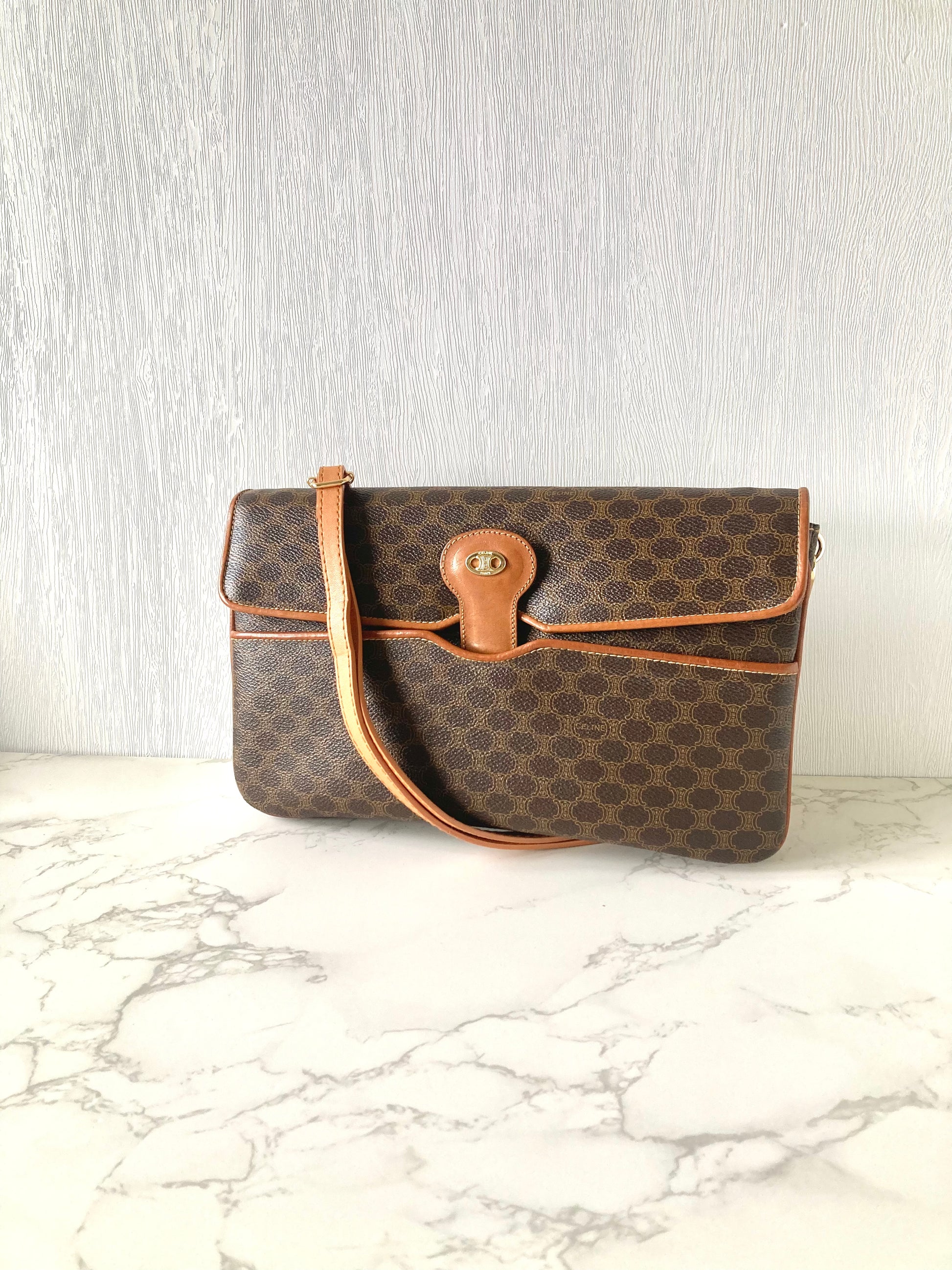 CELINE Rare Macadam Monogram Envelope Two-way Bag