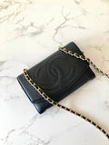 CHANEL Black Caviar Small Bag/Side Bag/Messenger Bag/Clutch Bag/Mid-Length Wallet