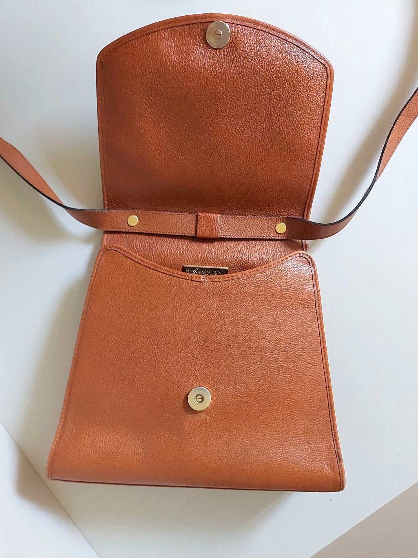 Yves Saint Laurent YSL Caramel Brown Embroidered Kelly Bag/Side Bag/Messenger Bag
