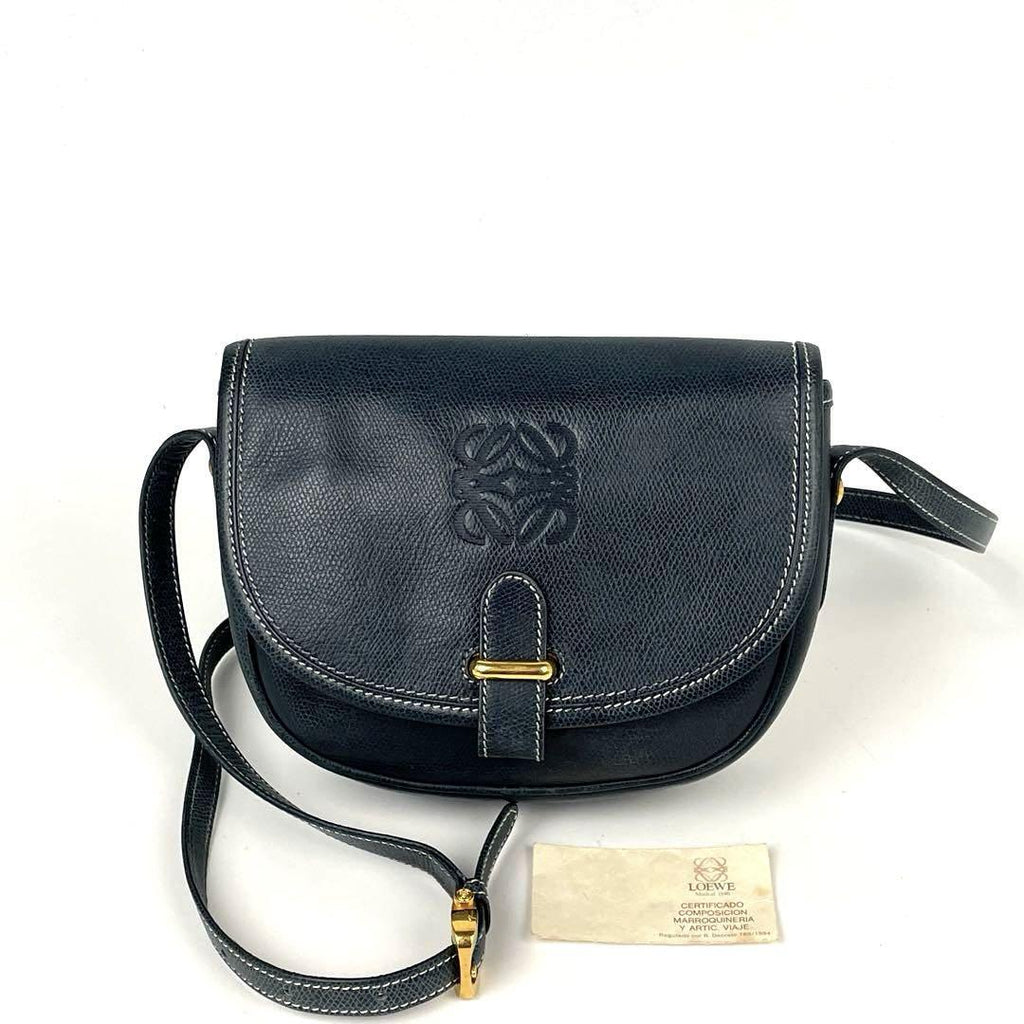 LOEWE 稀有黑藍色半月小馬鞍 - 連原裝小卡