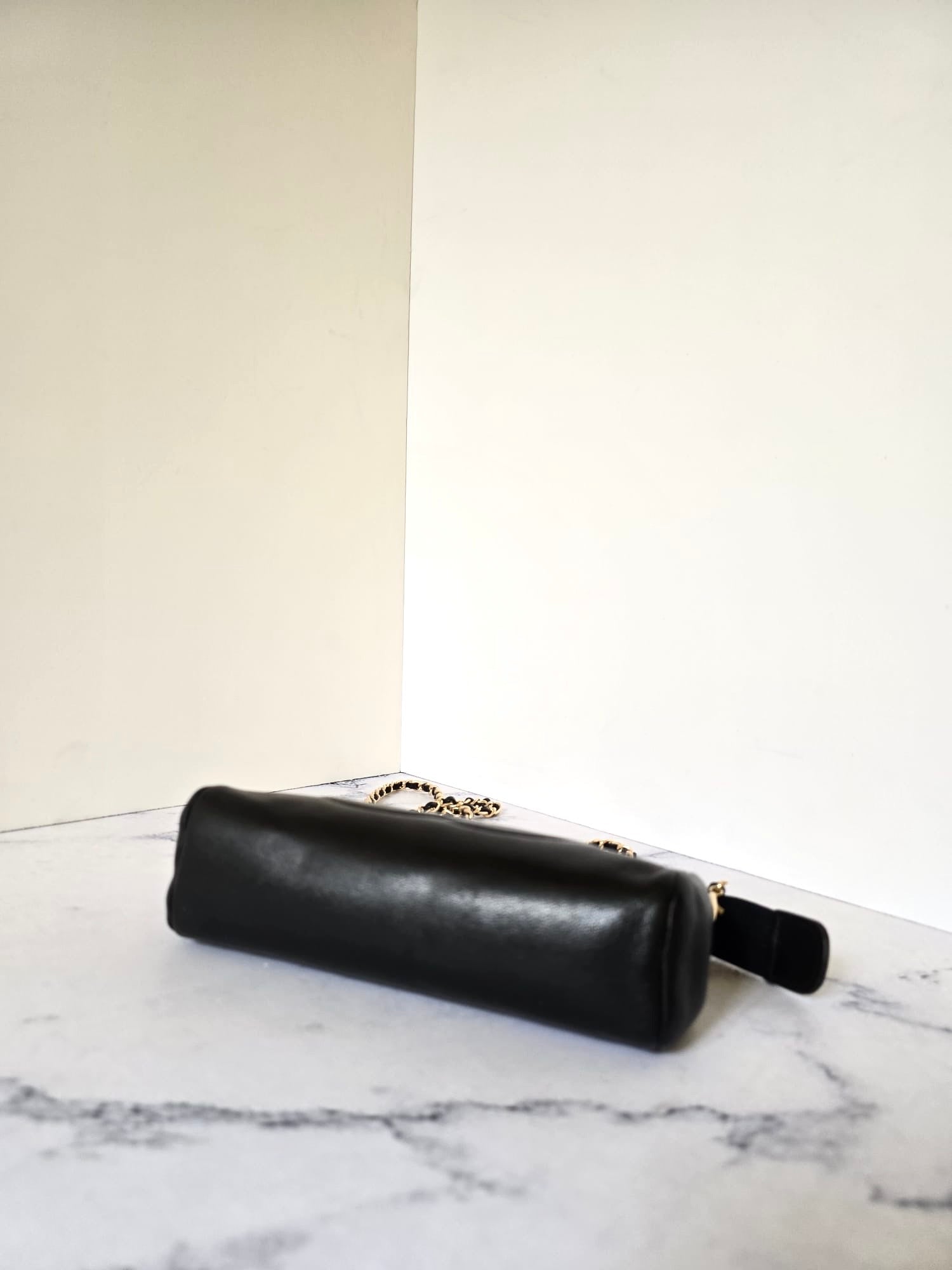 Chanel黑色小羊皮革斜背包 單肩包 側背包 中古包