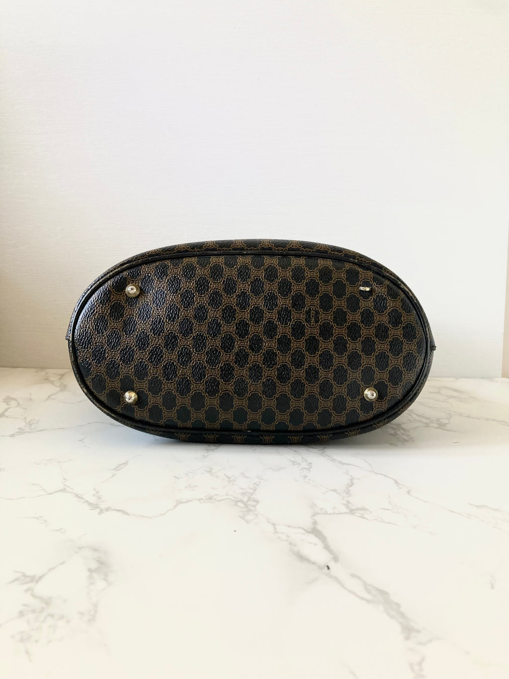 CELINE Rare Black Triomphe Monogram Tote Bag