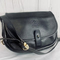 LOEWE rare black engraved Bobby gold buckle side bag / oblique bag