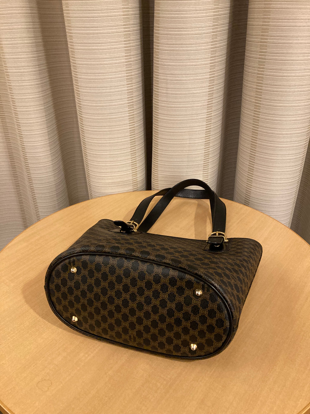 CELINE Black Macadam Small Tote