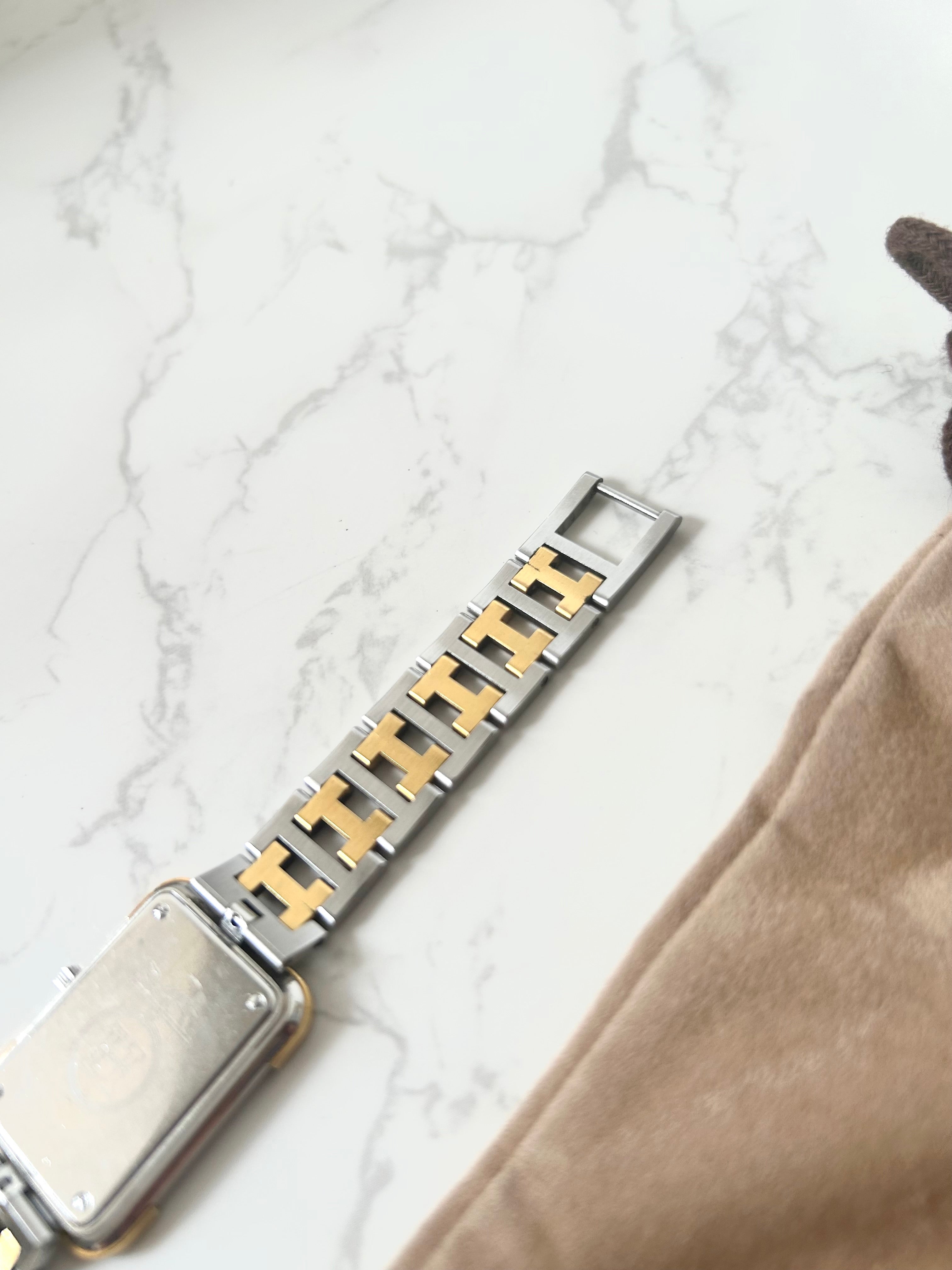 HERMES rare Croisiere gold and silver bracelet men's and women's watch