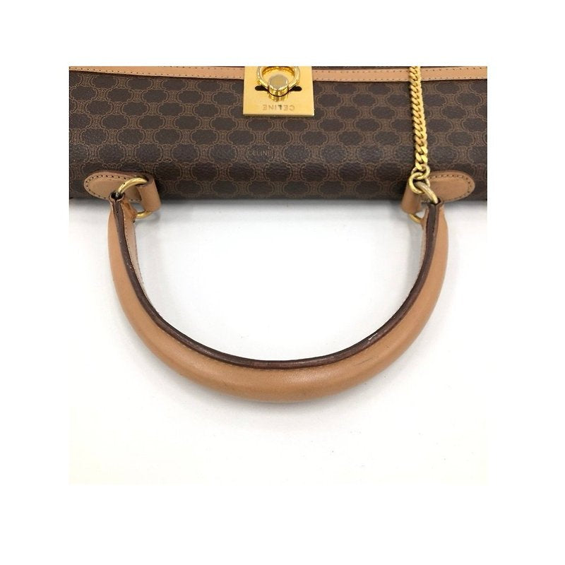 CELINE Rare Small Kelly Bag/Brown Old Flower Leather/Side Bag/Messenger Bag/Handbag - Japanese Second-hand Vintage