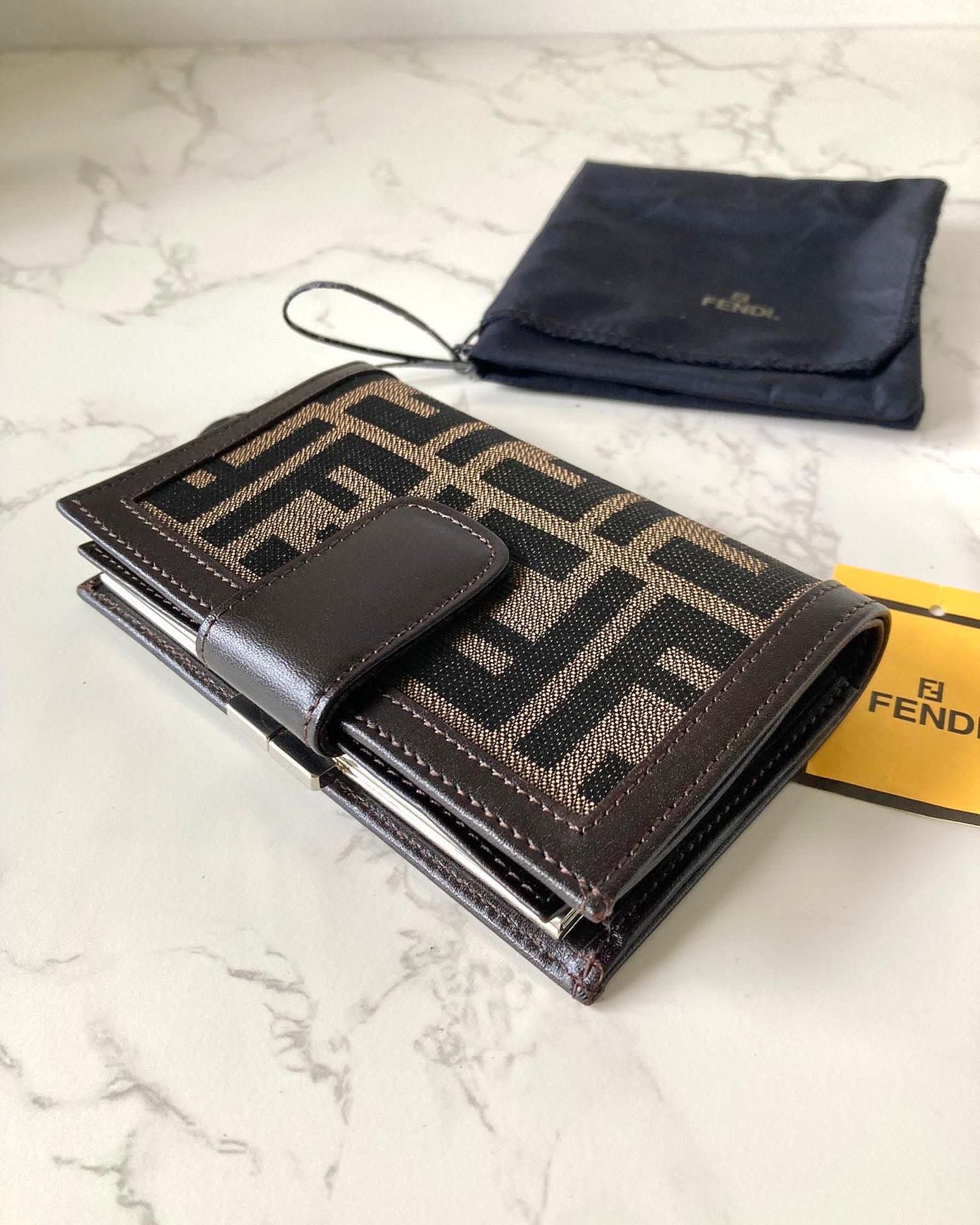 FENDI Zucca Monogram Compact Wallet
