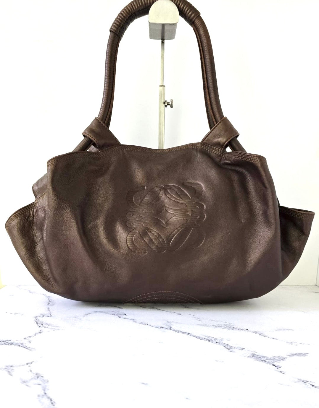 Loewe 中古咖啡色納帕雲朵包 側背包