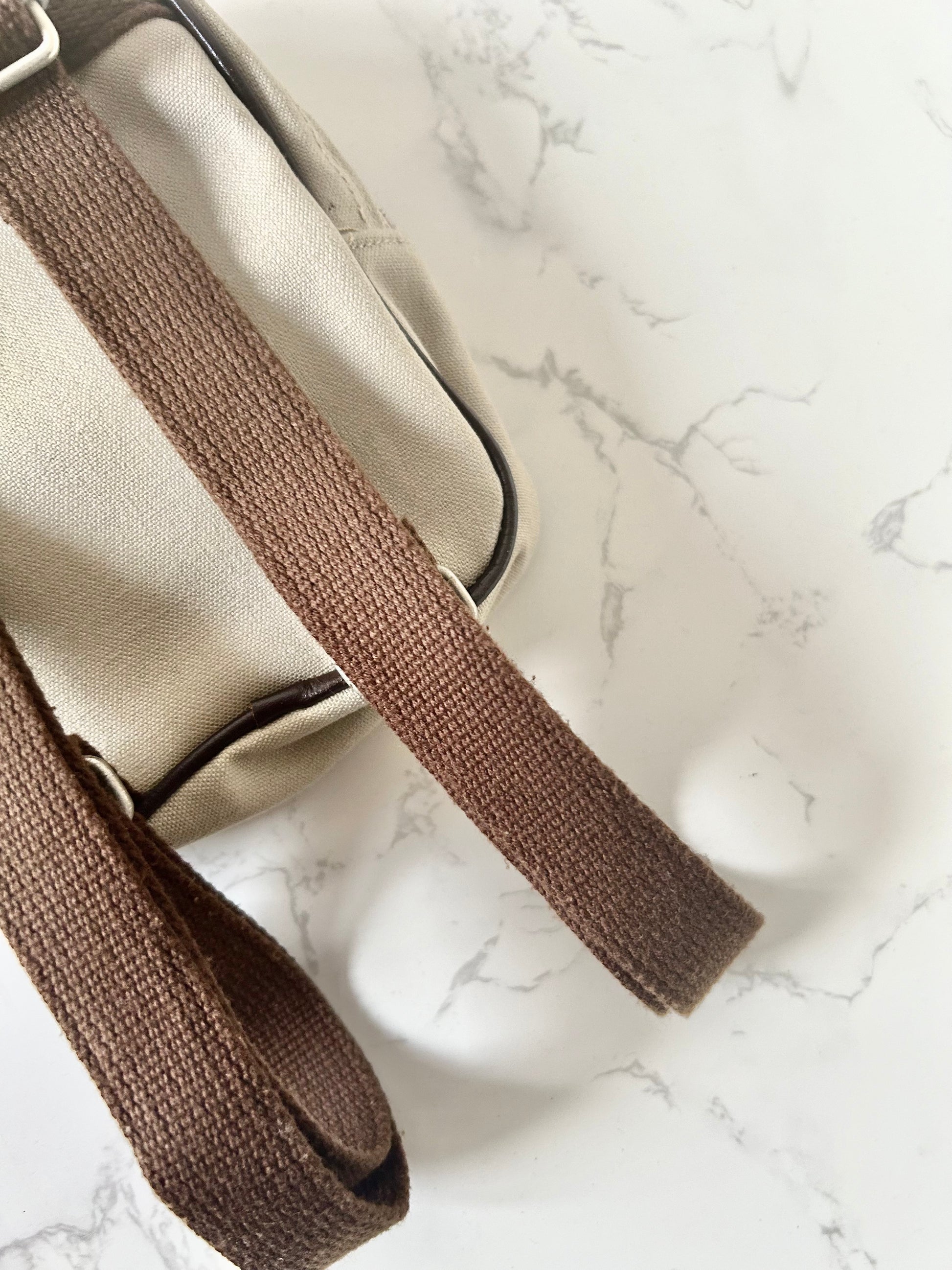 CELINE rare beige black Arc de Triomphe small backpack / rucksack / backpack