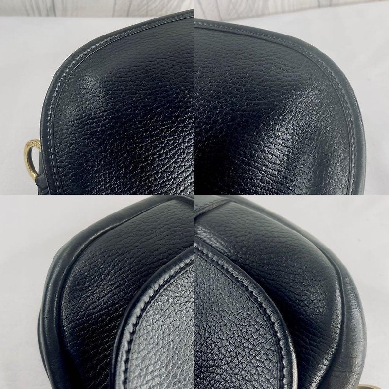 LOEWE rare black engraved Bobby gold buckle side bag / oblique bag