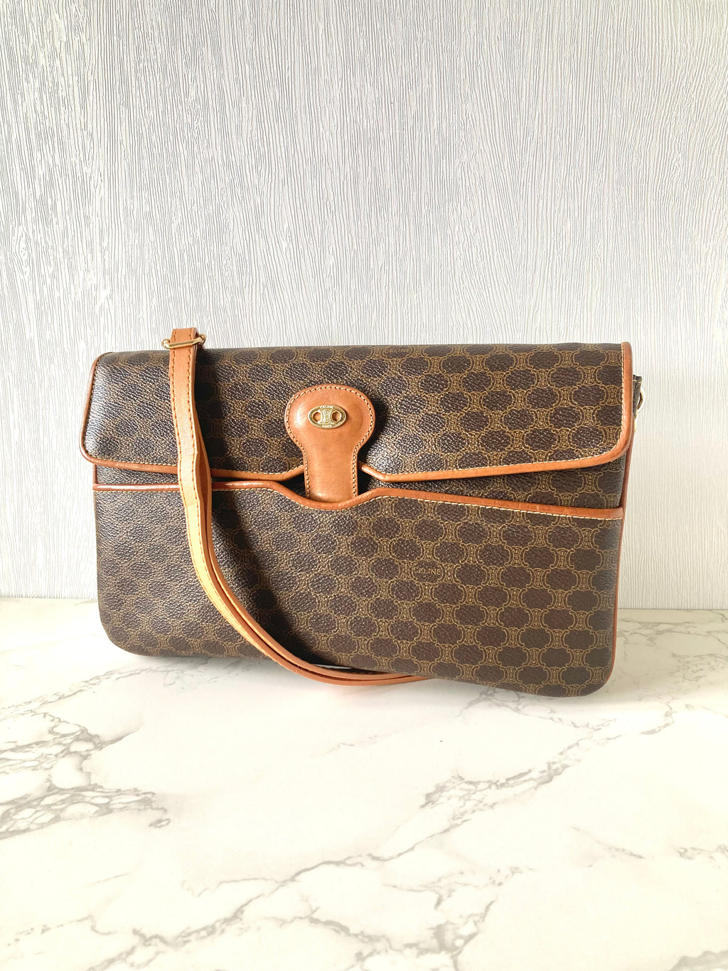 CELINE Rare Macadam Monogram Envelope Two-way Bag