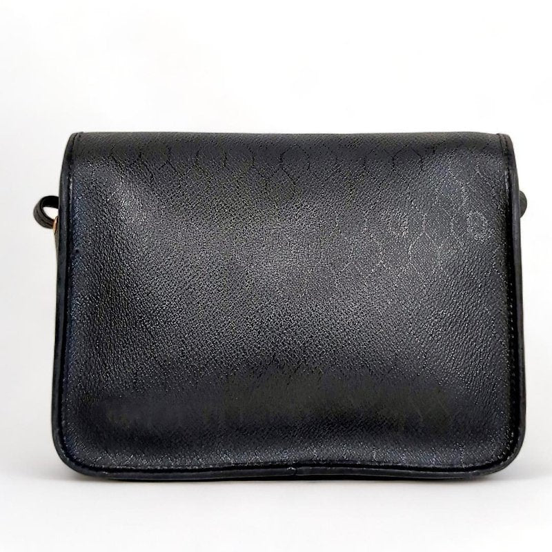 CHRISTIAN DIOR black and gold honeycomb old flower envelope small bag/shoulder bag/side bag/oblique bag - Japanese second-hand Vintage