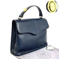CHRISTIAN DIOR Rare Dark Blue Gold Egg Kelly Leather Side Bag/Messenger Bag/Handbag