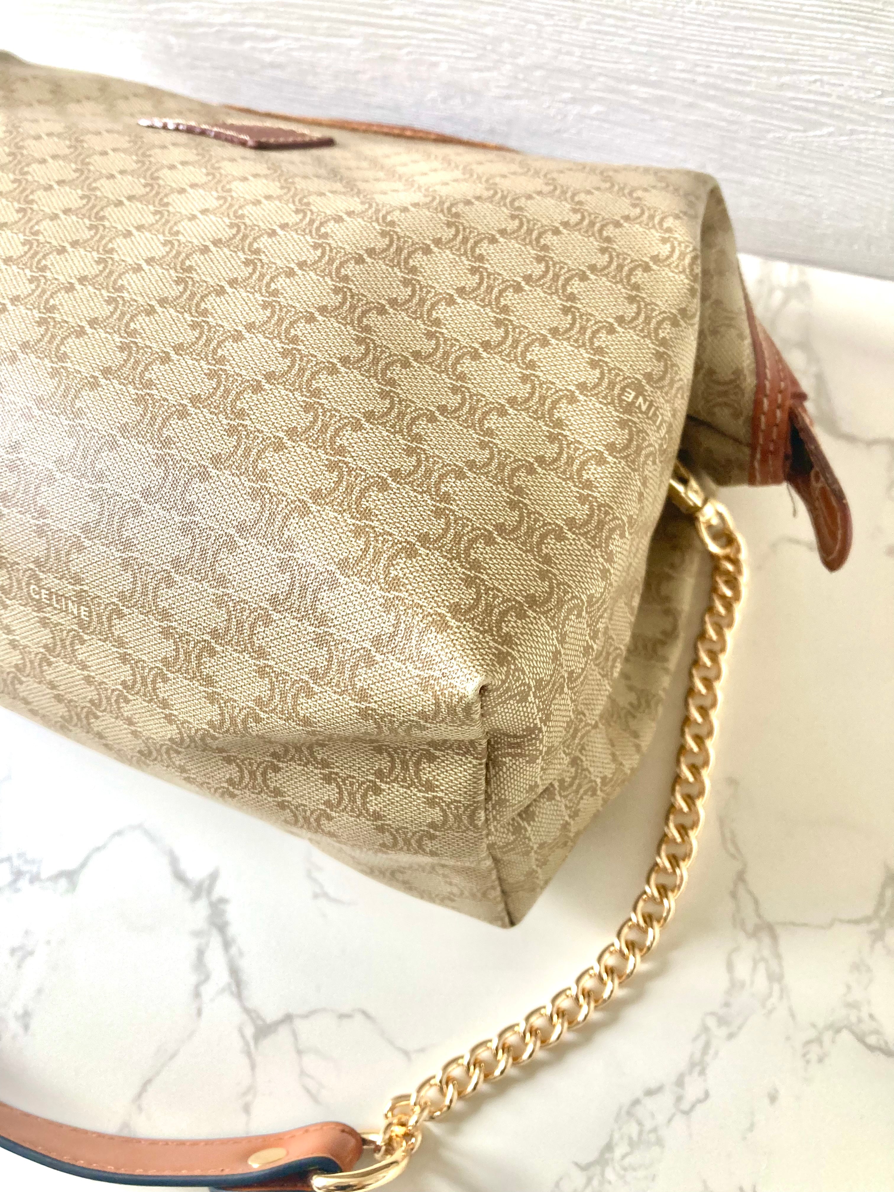 CELINE Beige Monogram Cloud Clutch Chain Bag (Add-on)