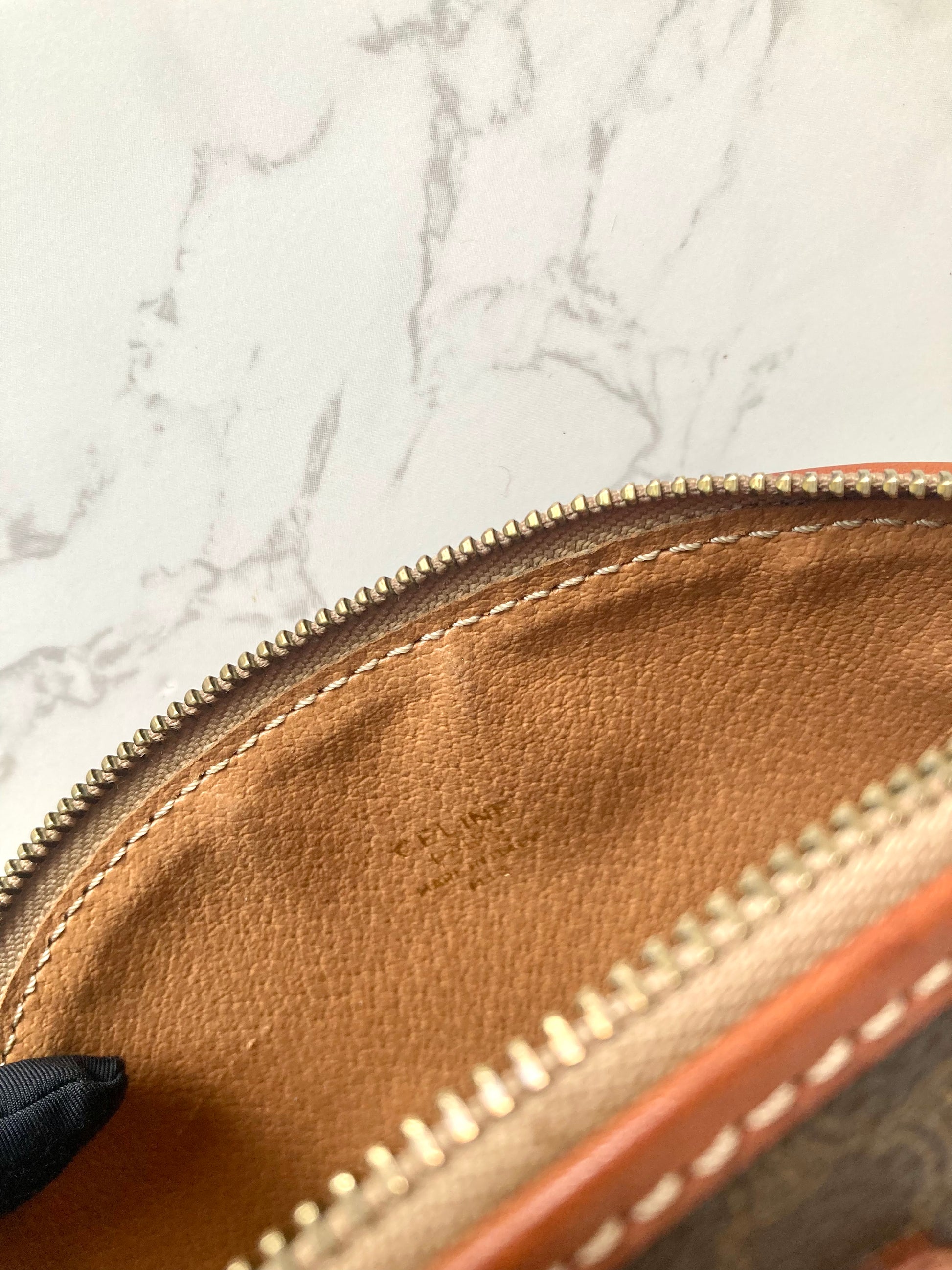 CELINE Brown Monogram Mini Pouch Chain Bag (Add-on)