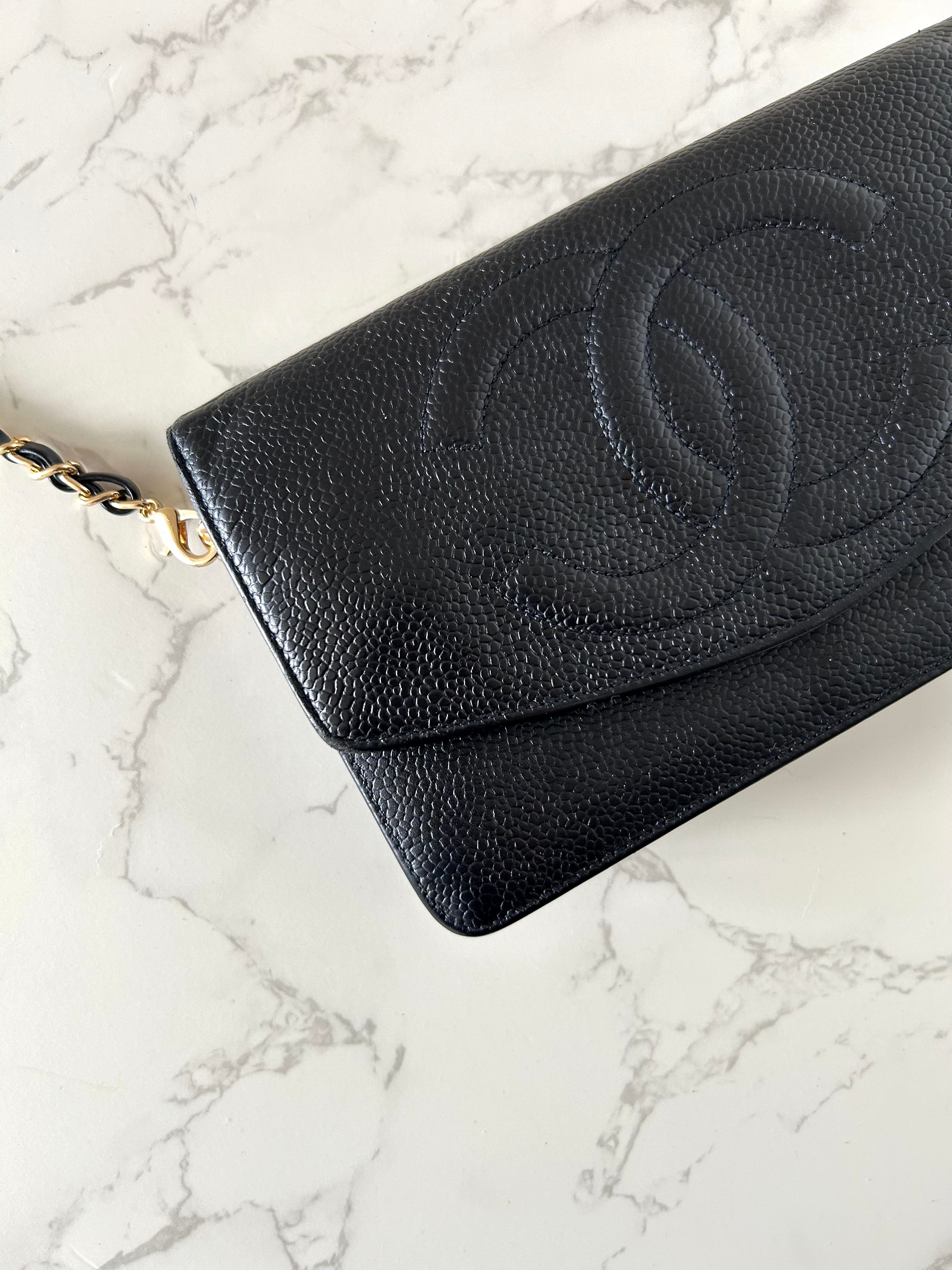 CHANEL Rare Black Caviar Chain WOC/Side Bag/Messenger Bag