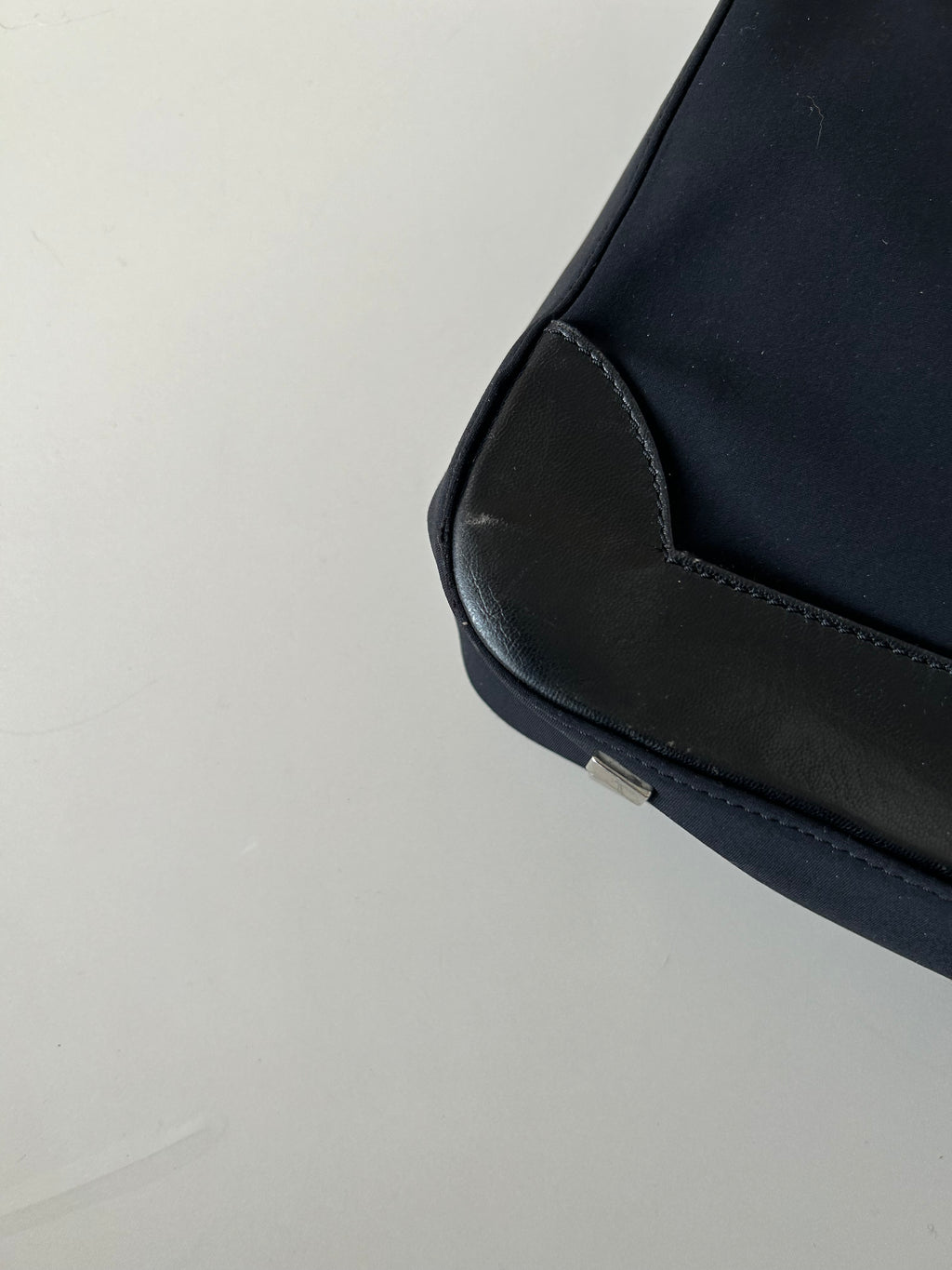CELINE rare black silver ring patchwork leather Blason side backpack / shoulder bag