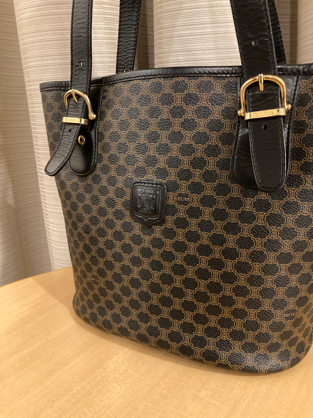 CELINE Black Macadam Small Tote