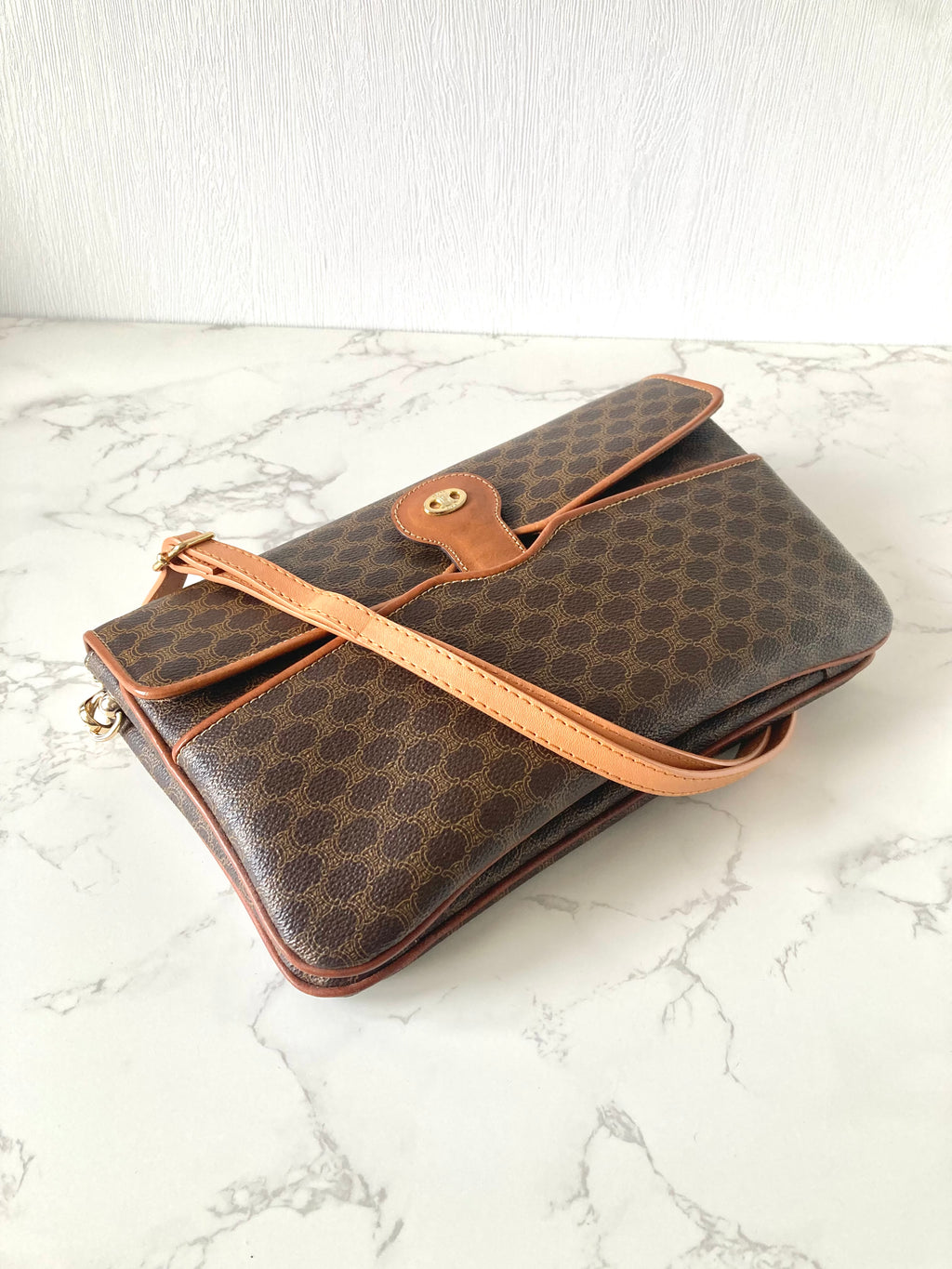 CELINE Rare Macadam Monogram Envelope Two-way Bag