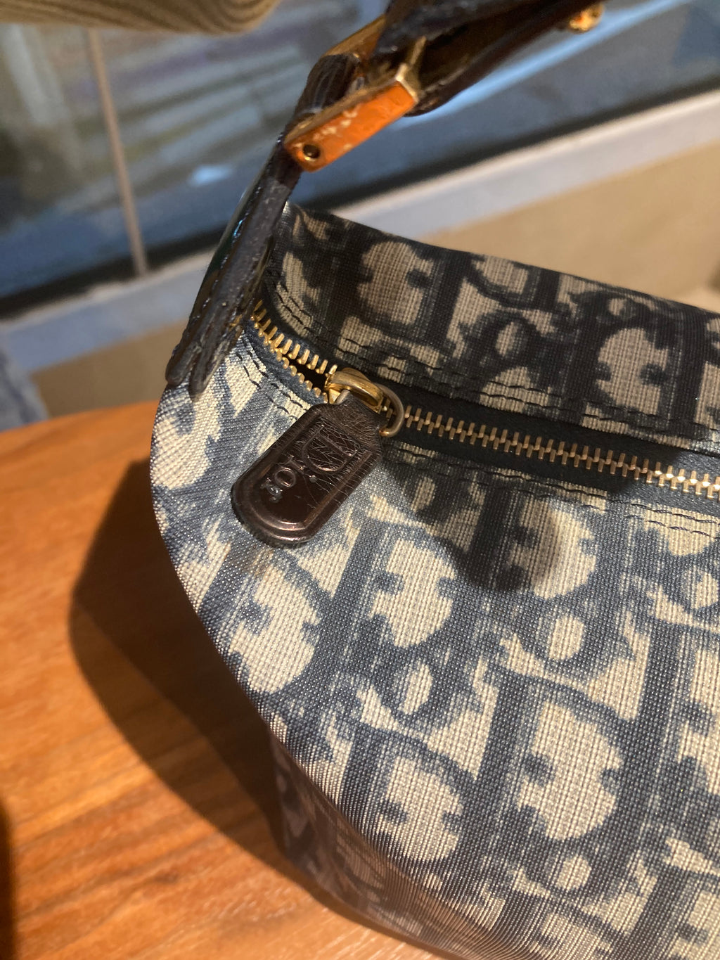 CHRISTIAN DIOR Navy Trotter Monogram Lunch Box Bag