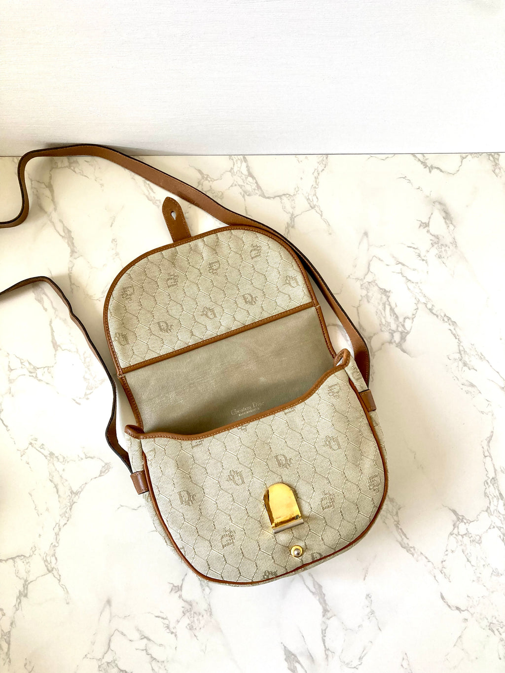 CHRISTIAN DIOR Honeycomb Monogram Mini Bobby Shoulder Bag