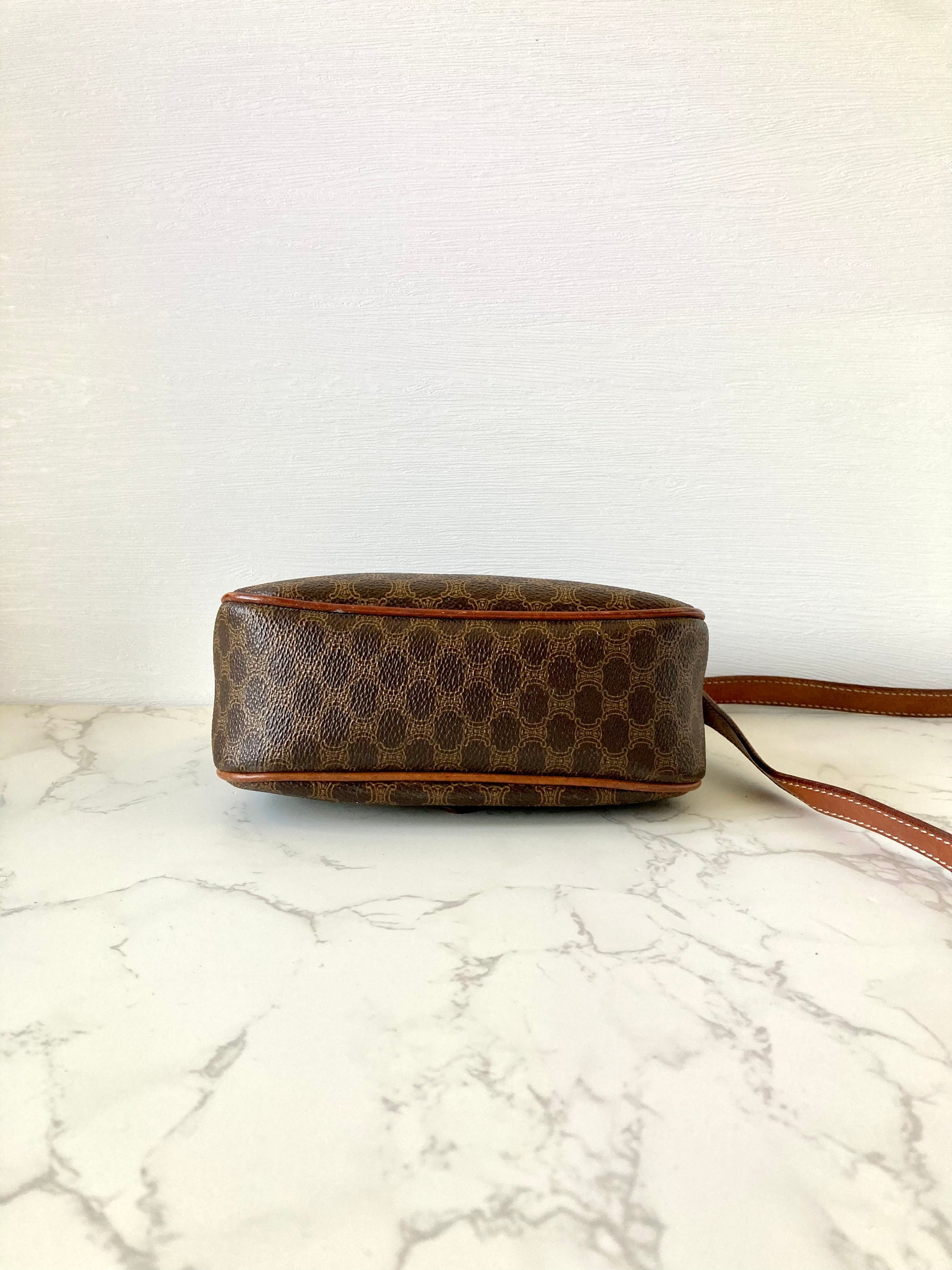 CELINE Brown Monogram Mini Crossbody Bag