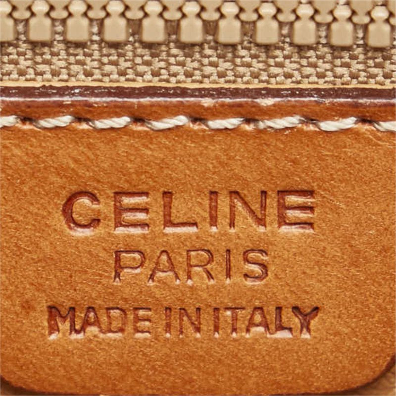 CELINE Brown Old Flower Tofu Side Bag / Crossbody Bag