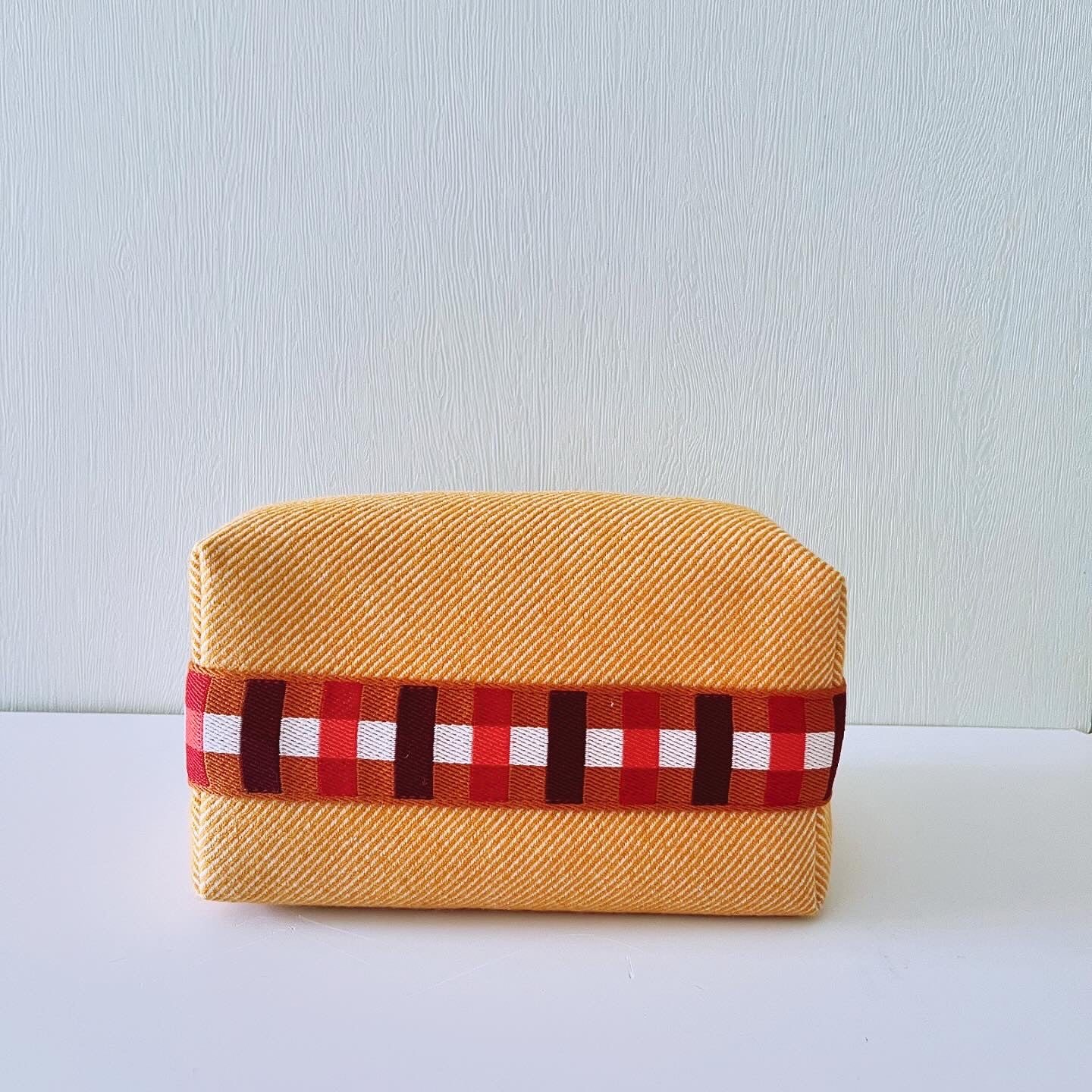 HERMES Brand New Bride-a-Brac au Carre case, small model 飯盒包細號 橙色絨面