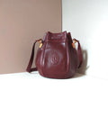 CARTIER Must De Cartier Rare Burgundy Small Bucket Drawstring Bag/Side Bag/Messenger Bag