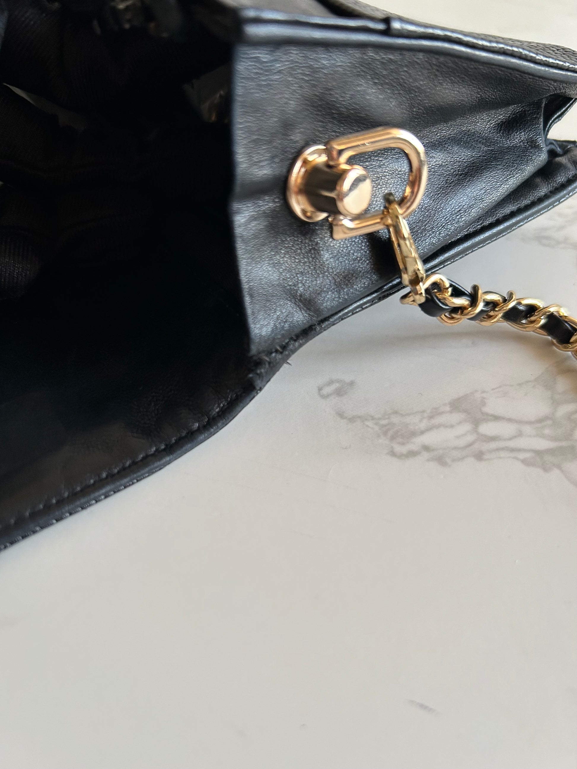 CHANEL Rare Black Caviar Chain WOC/Side Bag/Messenger Bag