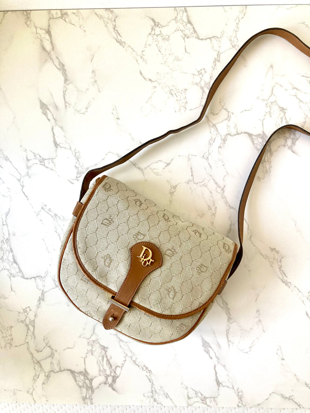 CHRISTIAN DIOR Honeycomb Monogram Mini Bobby Shoulder Bag