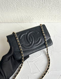 Full Set of Accessories✨Rare Chanel Black Caviar Leather WOC/Shoulder Bag/Crossbody Bag/Wallet