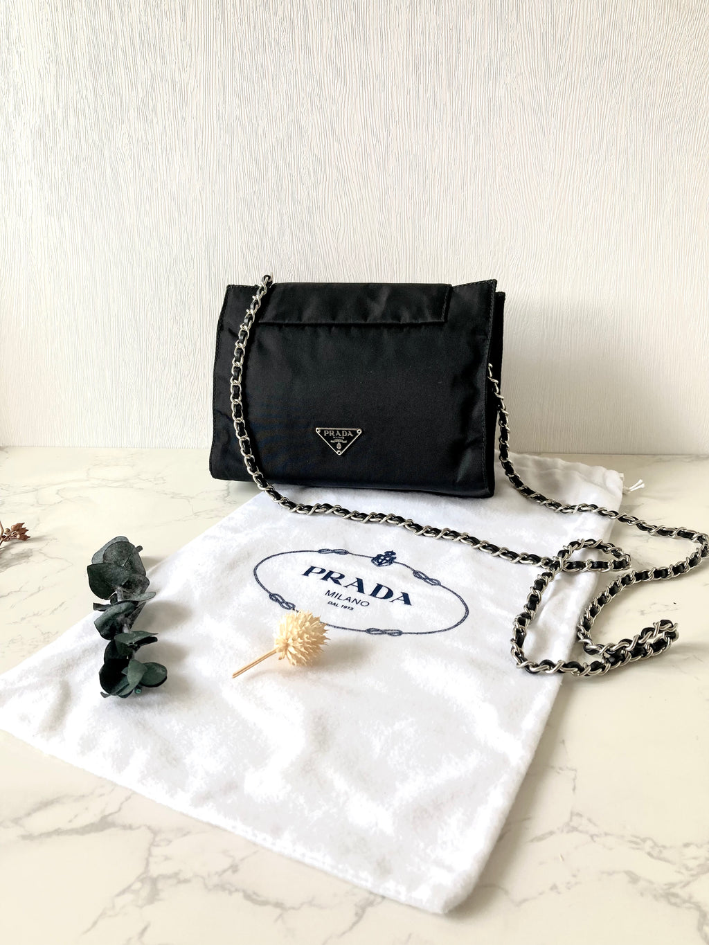 PRADA Tessuto Nylon Black Small Two-way Crossbody / Pouch Bag