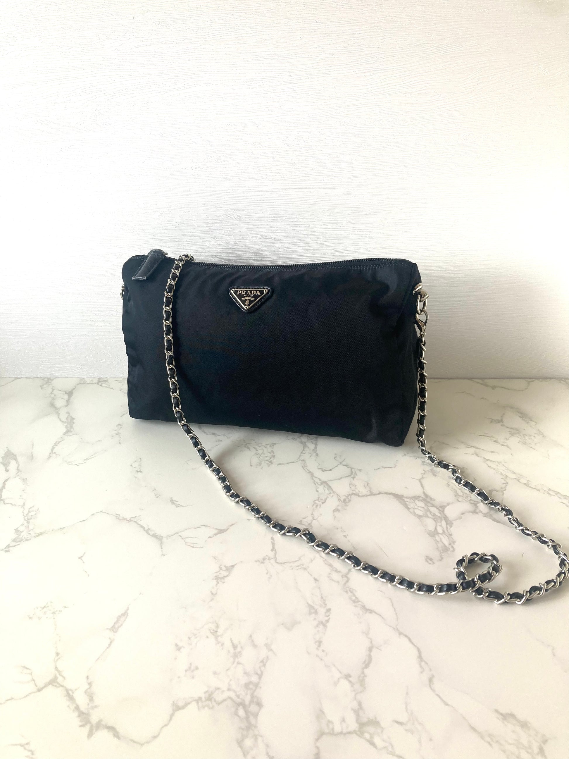 PRADA Tessuto Nylon Black Mini Two-way Crossbody / Pouch Bag