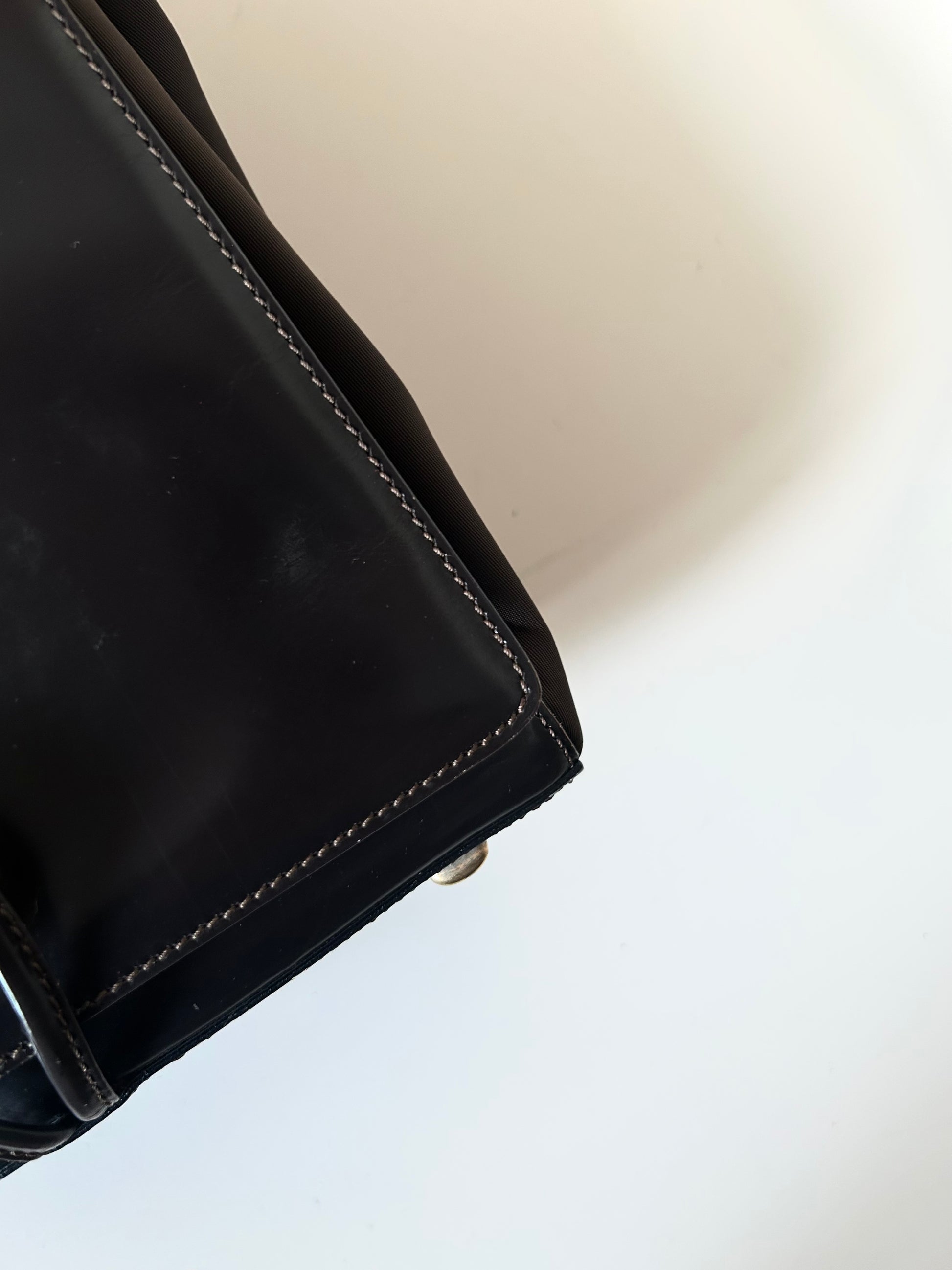 CELINE rare black and gold planet flap backpack / shoulder bag