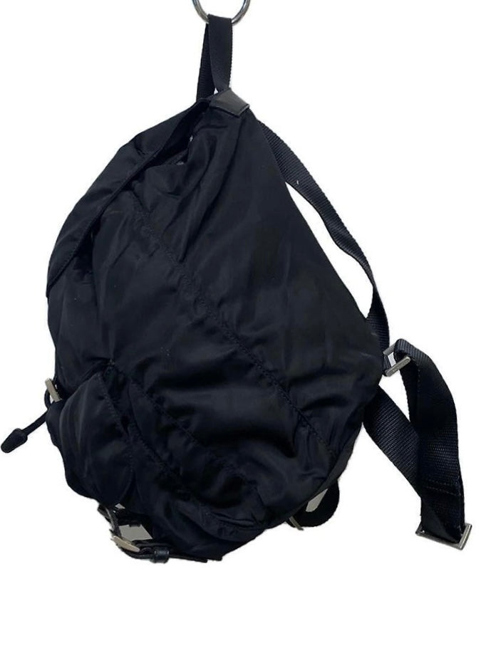 PRADA black silver triangle nylon men's and women's backpack/backpack/rucksack