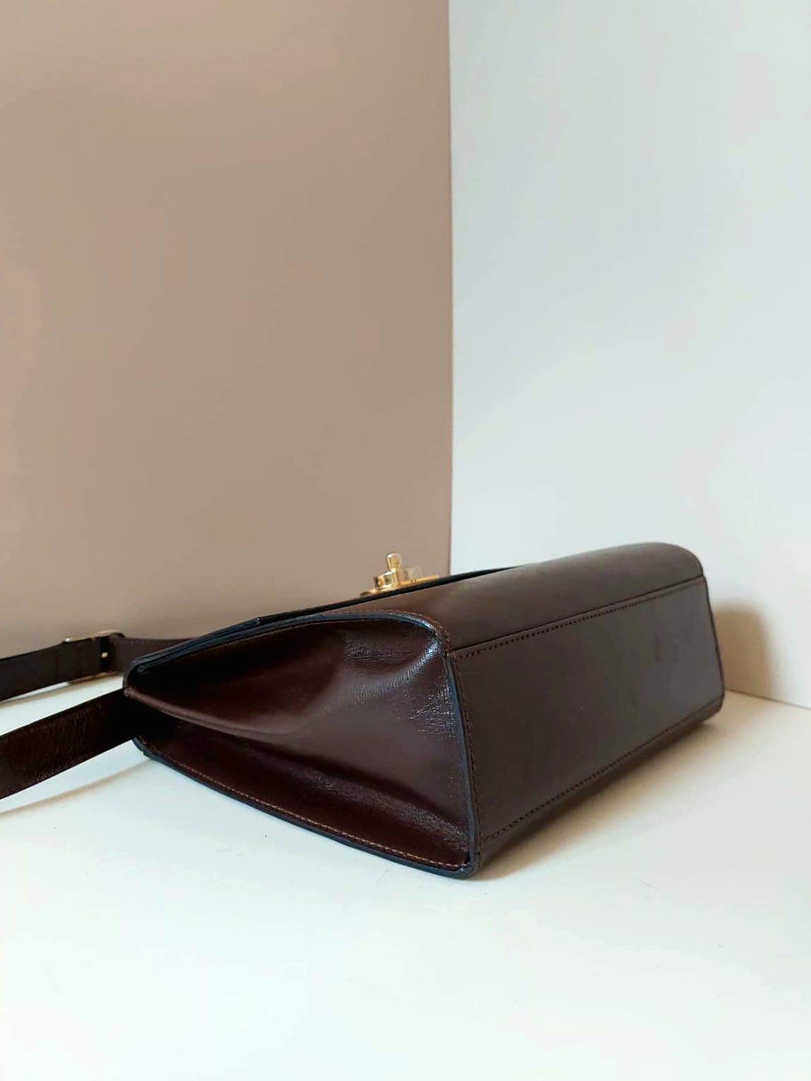 CELINE rare coffee pressed planet side backpack / oblique backpack