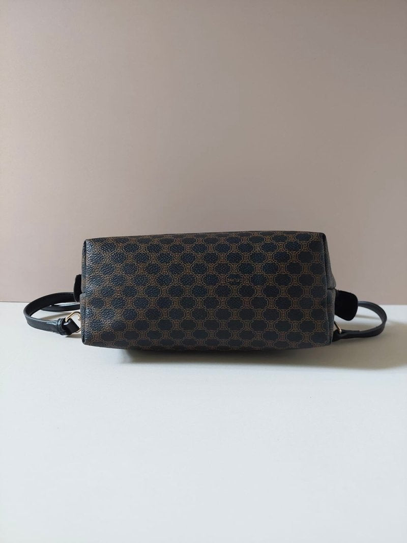 CELINE Medium Cloud Black Old Flower Leather Side Bag/Messenger Bag/Clutch Bag
