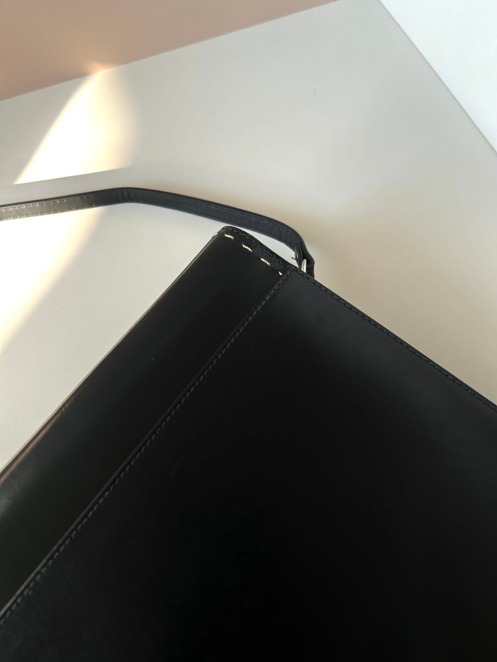 CELINE Rare Planet Black Silver Leather Envelope Bag/Side Bag/Messenger Bag