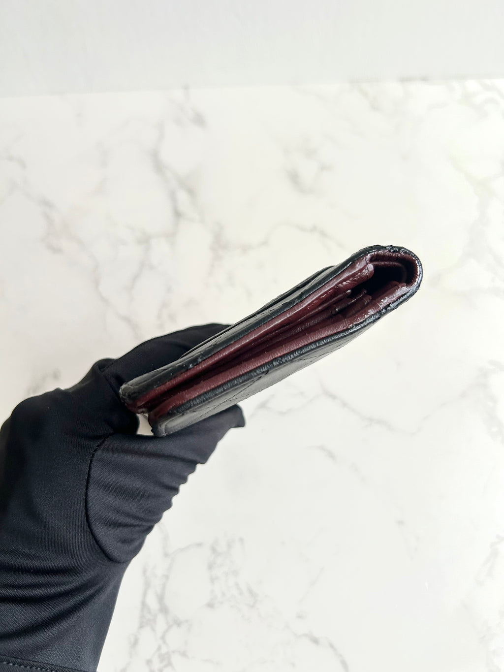 Chanel 黑色銀扣皮革長夾 錢包 皮夾 中古包