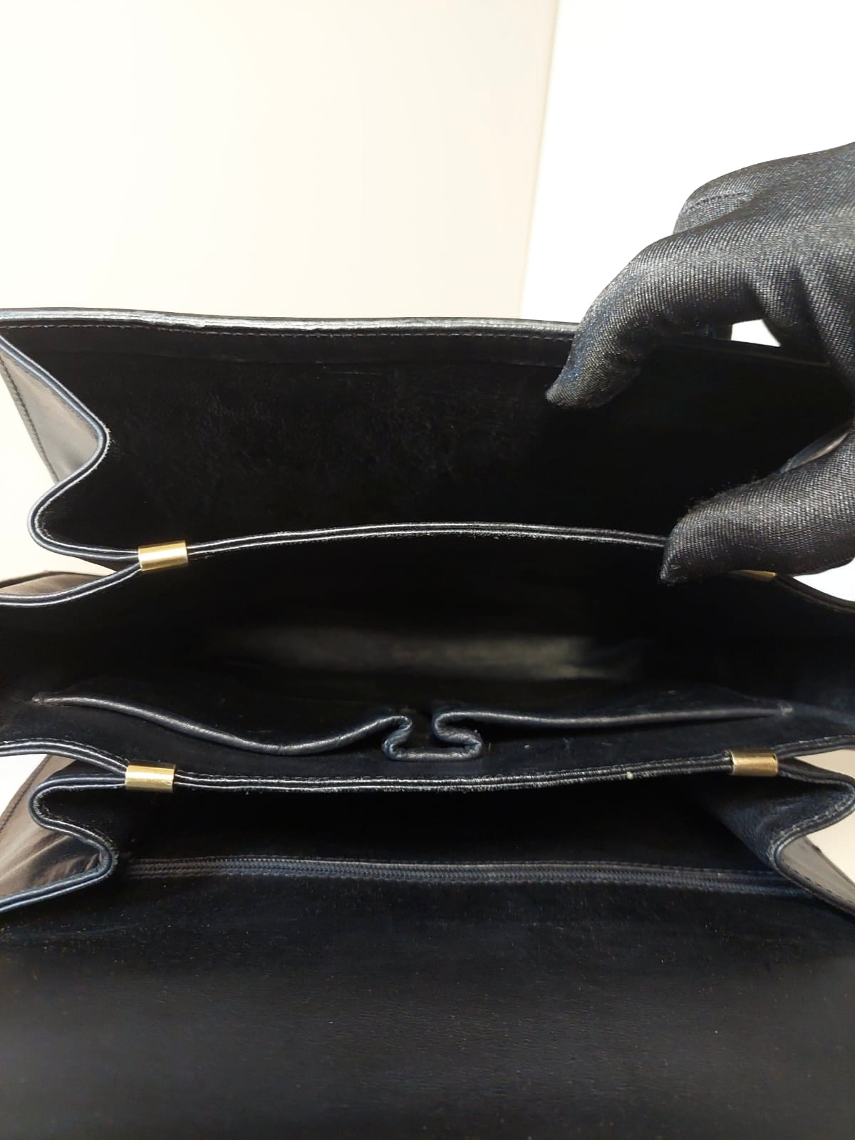 CELINE rare double twist gold buckle oblique bag / side bag