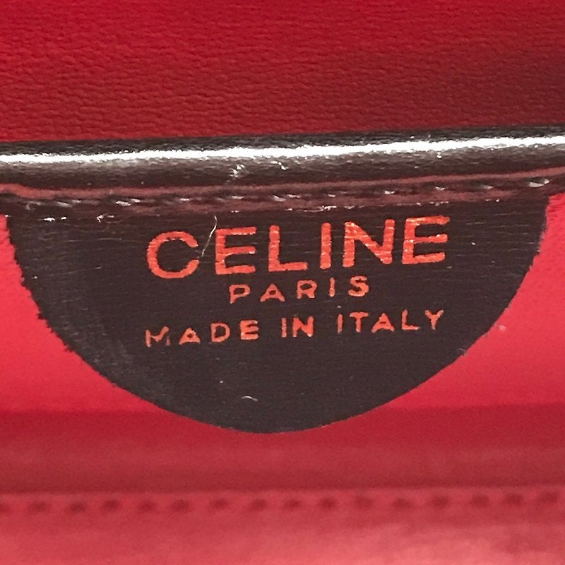 CELINE Rare Planet Black Gold Leather Kelly Handbag/Handbag