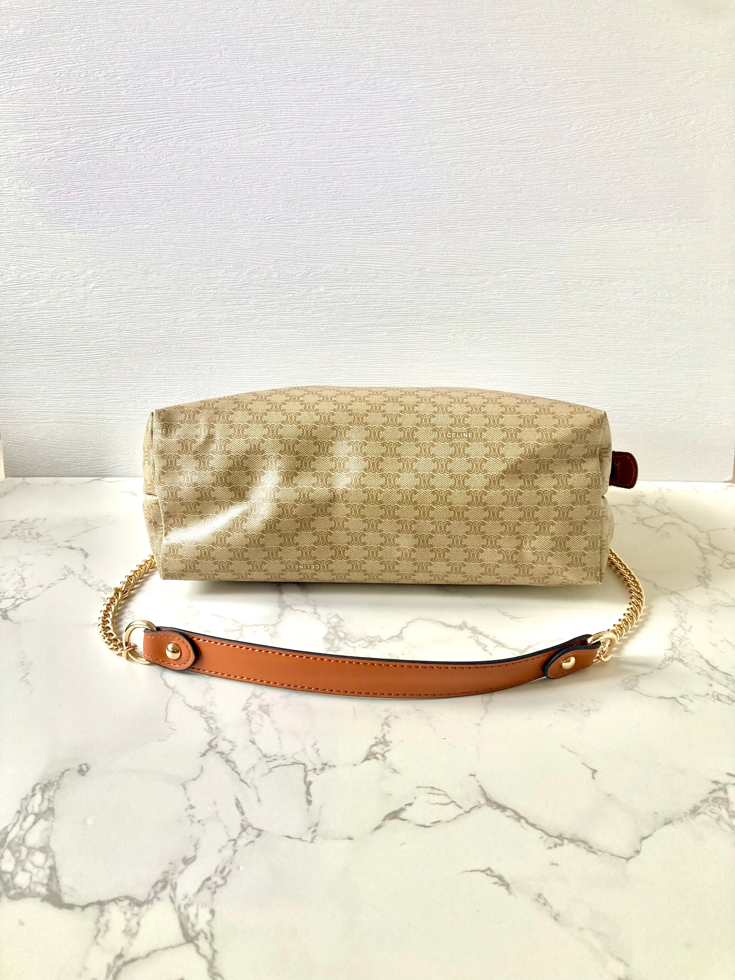 CELINE Beige Monogram Cloud Clutch Chain Bag (Add-on)